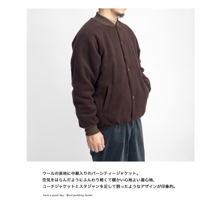 HAVE A GOOD DAY（ハブアグッドデイ） 紡毛ウール中綿ジャケット 日本 