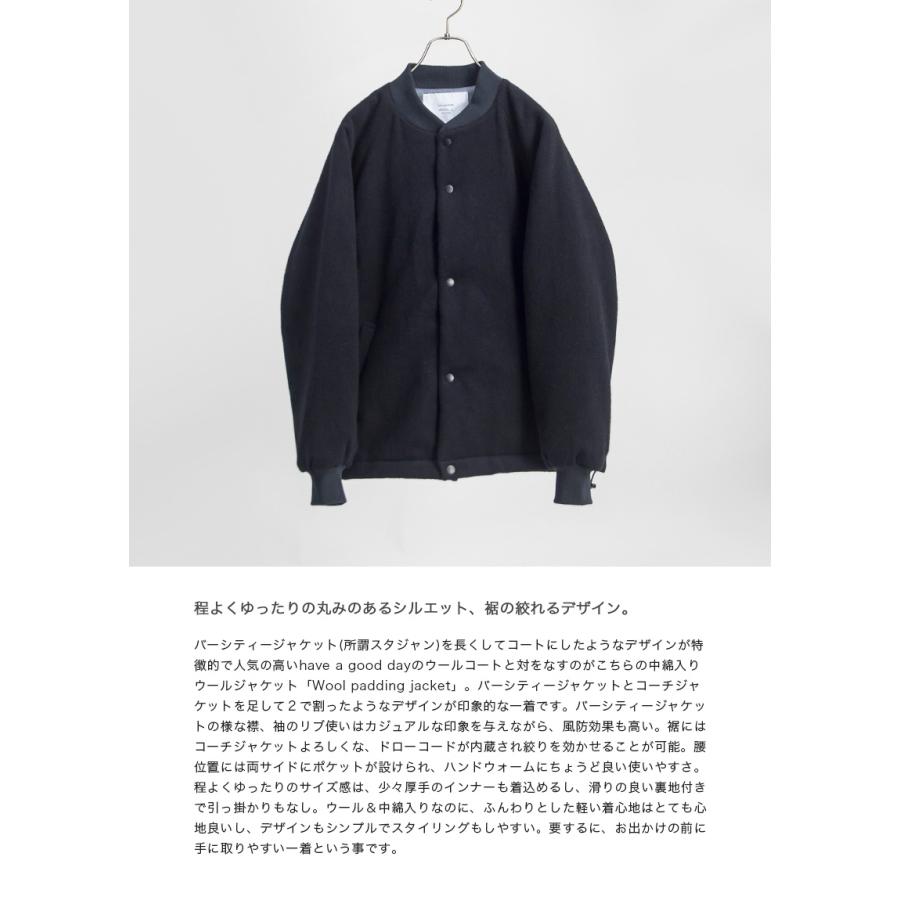 HAVE A GOOD DAY（ハブアグッドデイ） 紡毛ウール中綿ジャケット 日本 