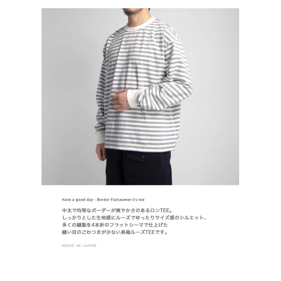 グッドグリーフ20AW カットソー 長袖 ボーダー プルオーバー F グレー 白 GOOD GRIEF!/グッド グリーフ】 Border Long Sleeve Tee（Tシャツ