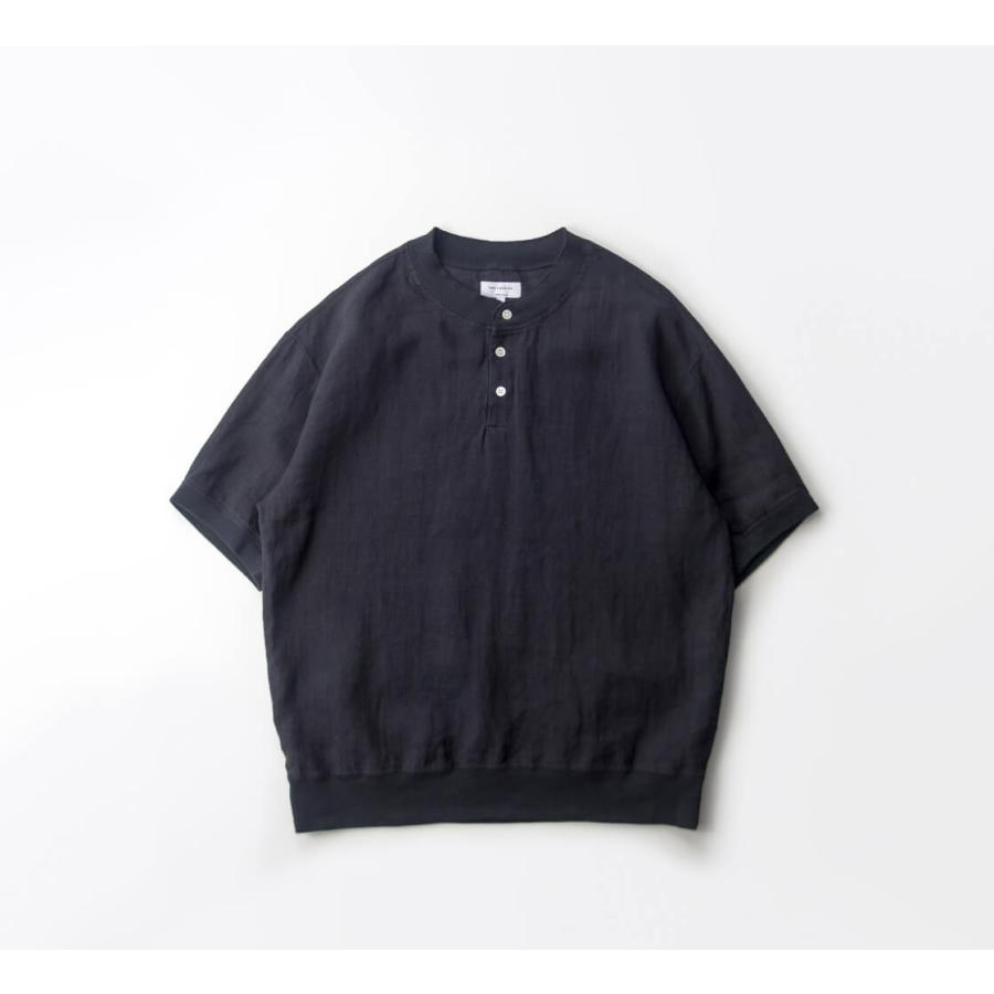 ハブアグッドデイ have a good day 麻100％ リネン ヘンリーネック半袖シャツ 日本製 メンズの画像