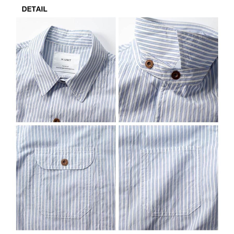 H.UNIT STORE LABEL エイチユニット H.UNIT ストライプ シャツオール