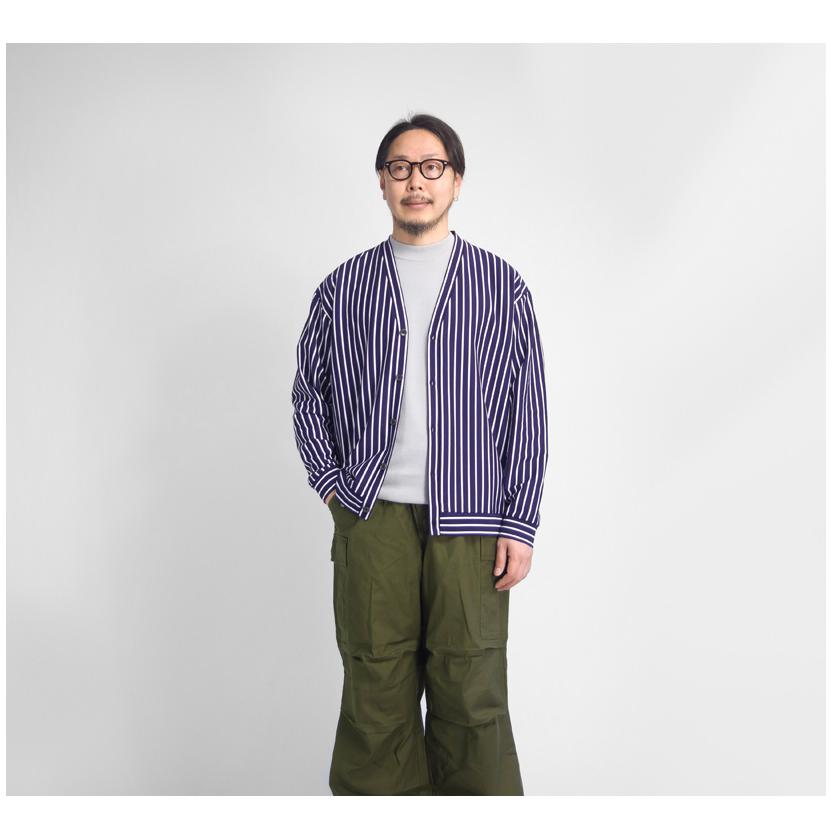 【セール価格】ハリス Harriss スーピマポンチ ストライプカーディガン 日本製 メンズ