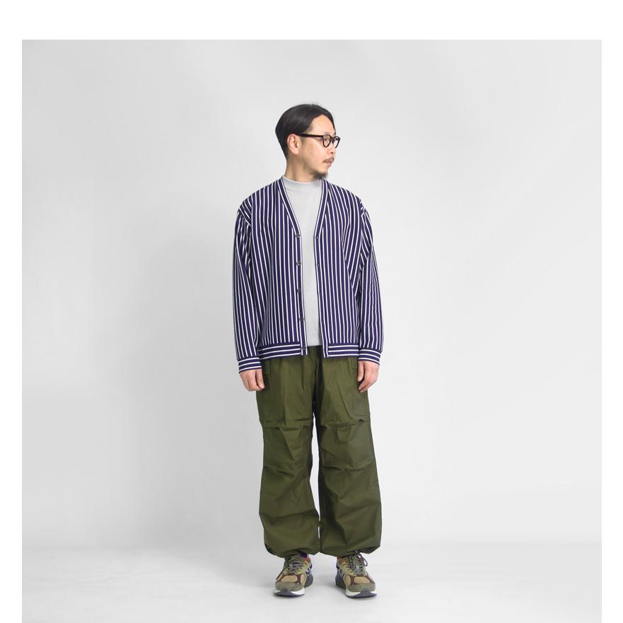 【セール価格】ハリス Harriss スーピマポンチ ストライプカーディガン 日本製 メンズ