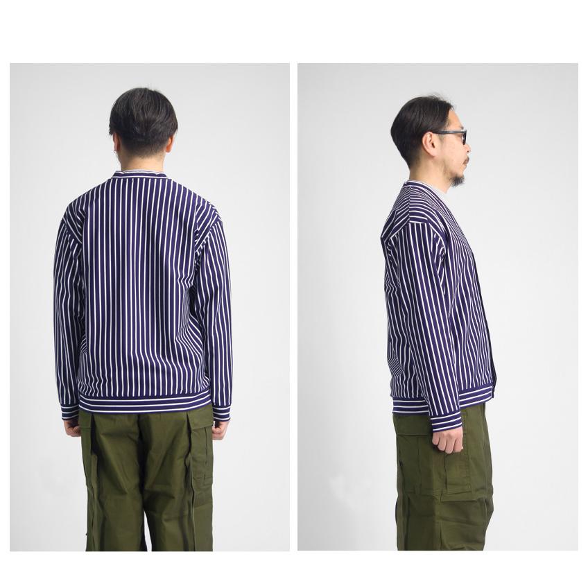 【セール価格】ハリス Harriss スーピマポンチ ストライプカーディガン 日本製 メンズ