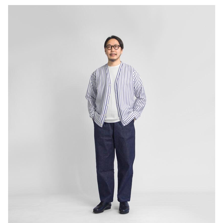 【セール価格】ハリス Harriss スーピマポンチ ストライプカーディガン 日本製 メンズ