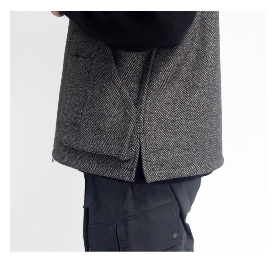 ベッタク Bettaku ダブルジップアップベスト ウールツイード