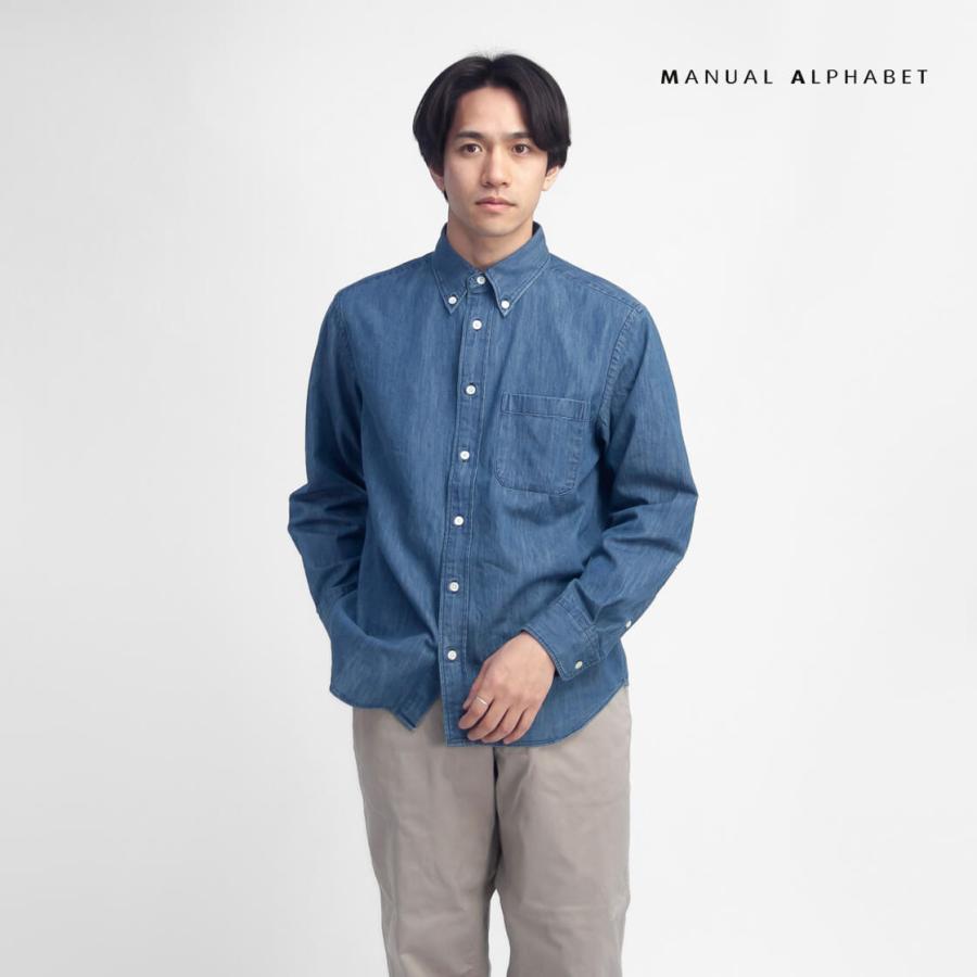 MANUAL ALPHABET（マニュアルアルファベット） デニムシャツ ボタン