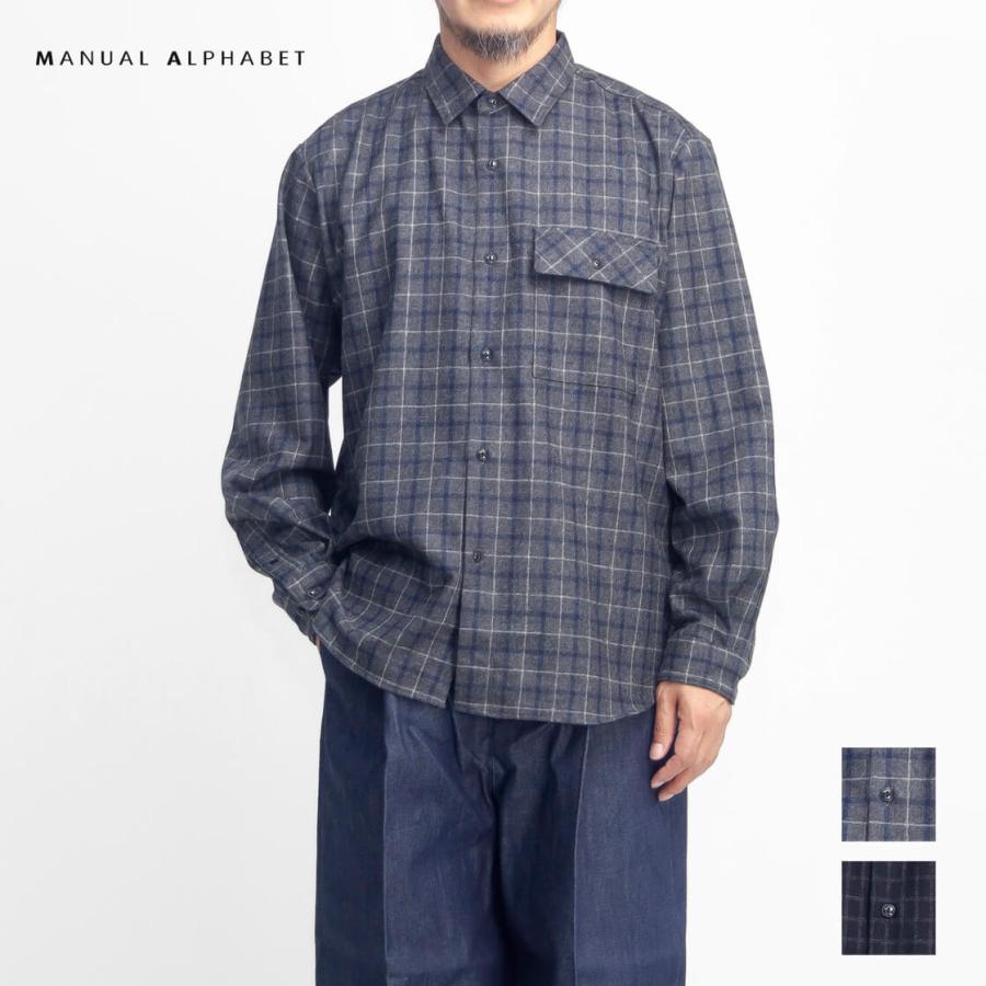 MANUAL ALPHABET（マニュアルアルファベット） ウールチェック シャツ