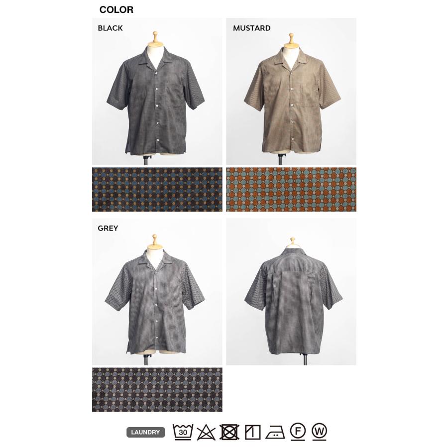 マニュアルアルファベット MANUAL ALPHABET 玉菱ローン オープンカラー半袖シャツ 日本製 メンズの画像