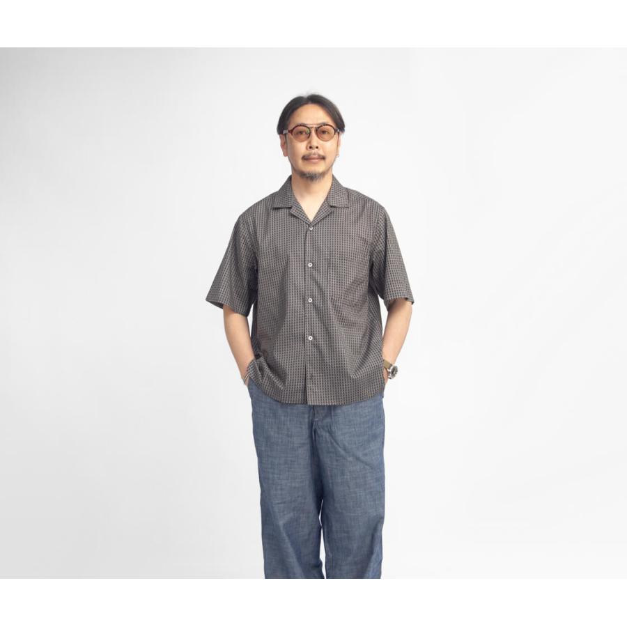 マニュアルアルファベット MANUAL ALPHABET 玉菱ローン オープンカラー半袖シャツ 日本製 メンズの画像