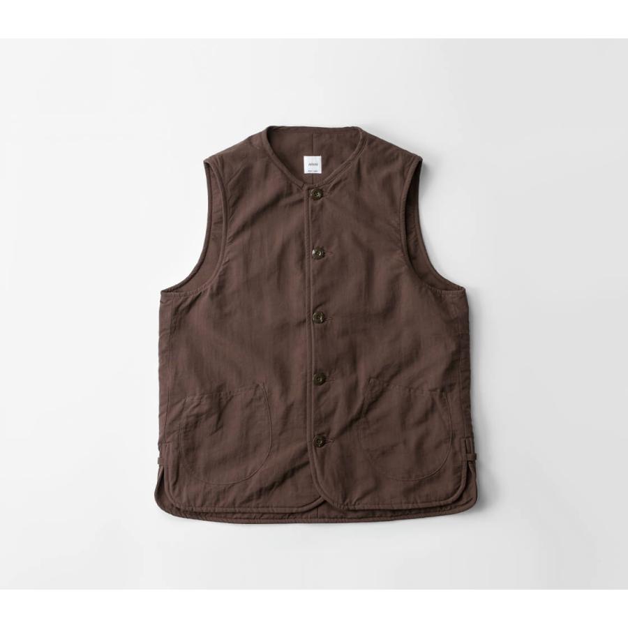 アラン ARAN ナイロンタッサー 薄中綿 ベスト 日本製 メンズ : MARC