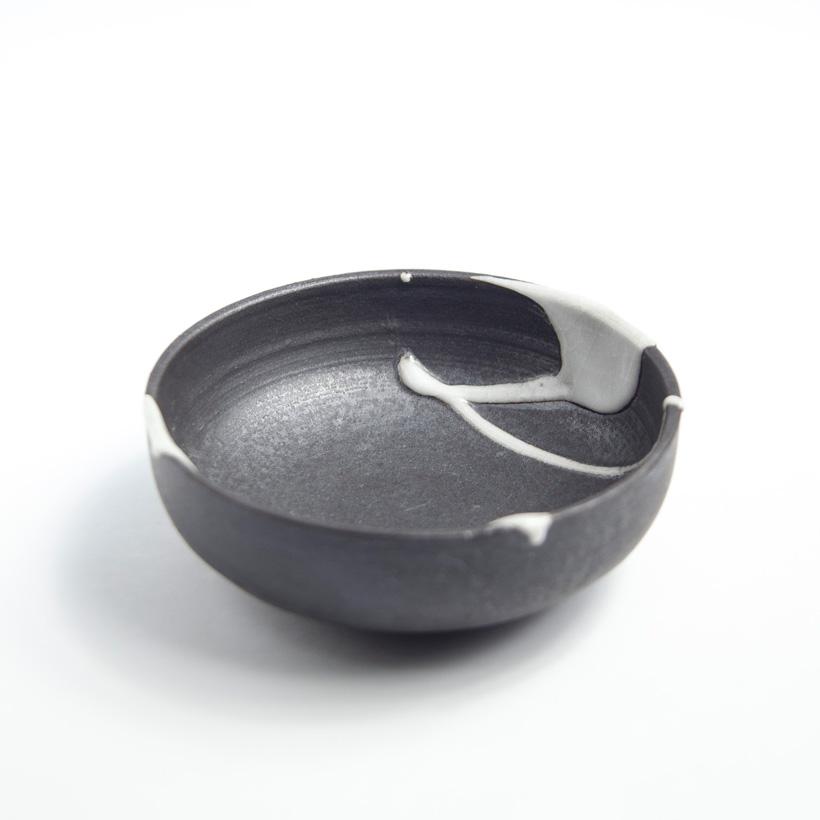 丹波焼 丹波立杭焼 丹文窯 白黒 小鉢 取り皿 陶器 かわいい おしゃれ