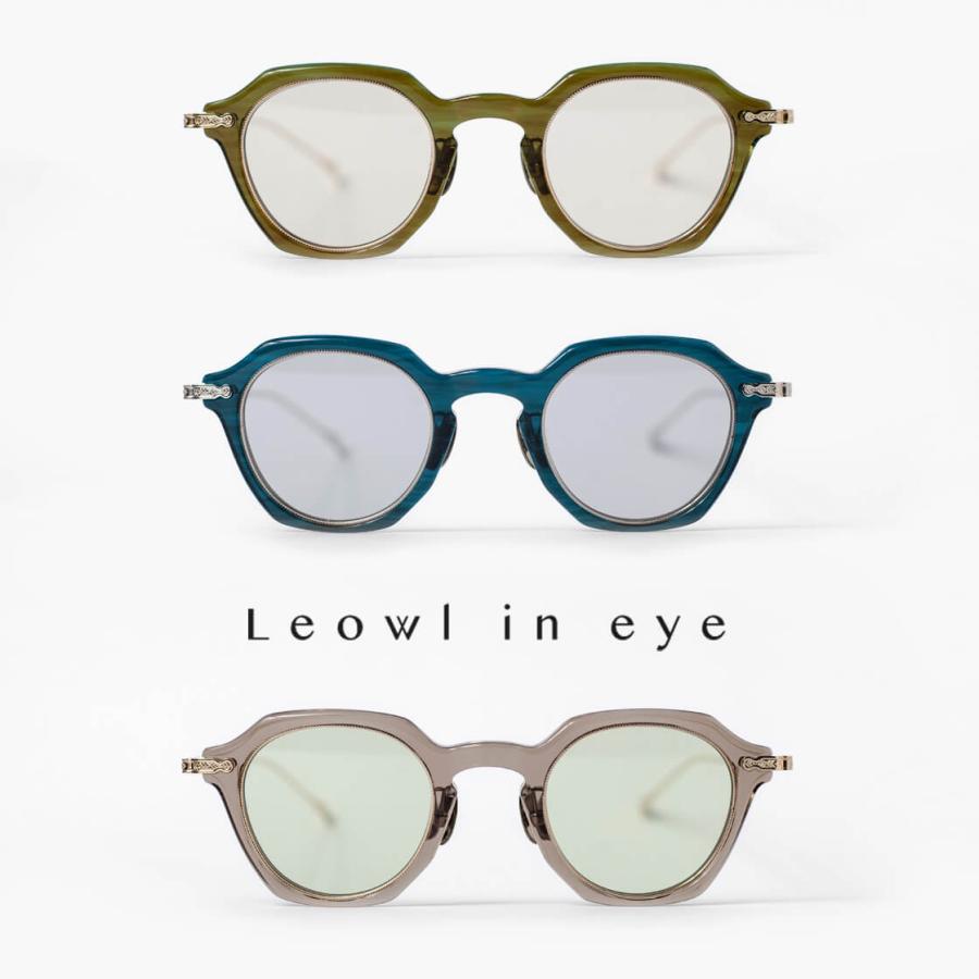 ルオールインアイ Leowl in eye スクエアサングラス コンビ 44サイズ LO-107 日本製 鯖江