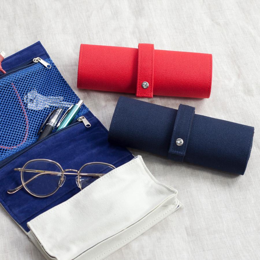 ロール式 メガネケース キャンバス メガネポーチ おしゃれ メンズ