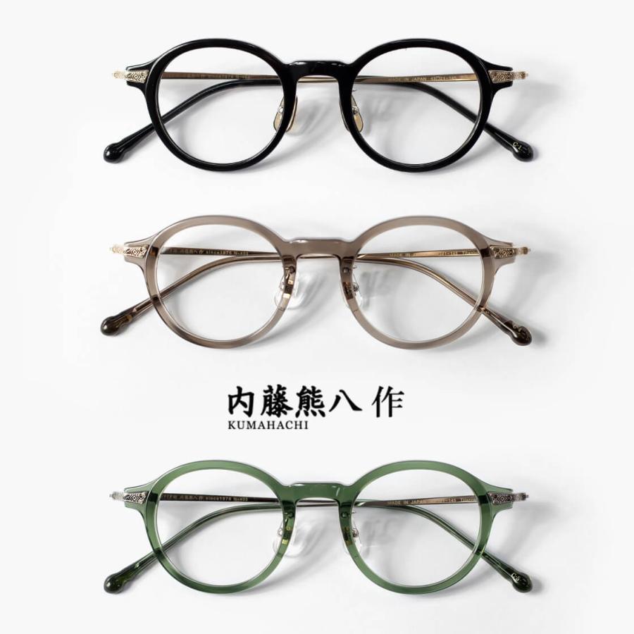 内藤熊八作 ボストンフレーム コンビ N-403 日本製 鯖江 メガネ 度付き