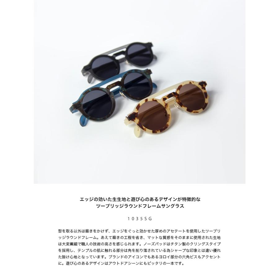 パイン pine 1035SG ツーブリッジ ラウンドサングラス 44サイズ 日本製