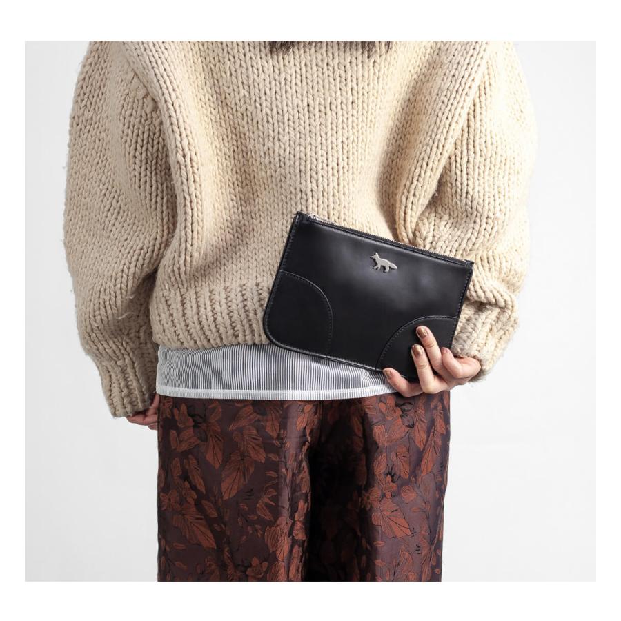 MAISON KITSUNE メゾンキツネ レザー ポーチ BOOGIE ZIPPED