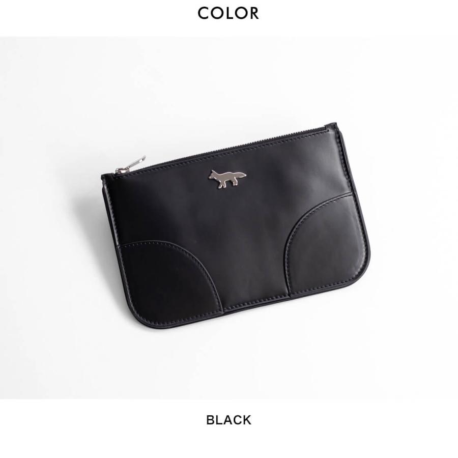 メゾンキツネ(MAISON KITSUNE) 財布 ポーチ ☆MAISON KITSUNE☆ PROFILE FOX ZIPPED WALLET 財布 ブラック (MAISON