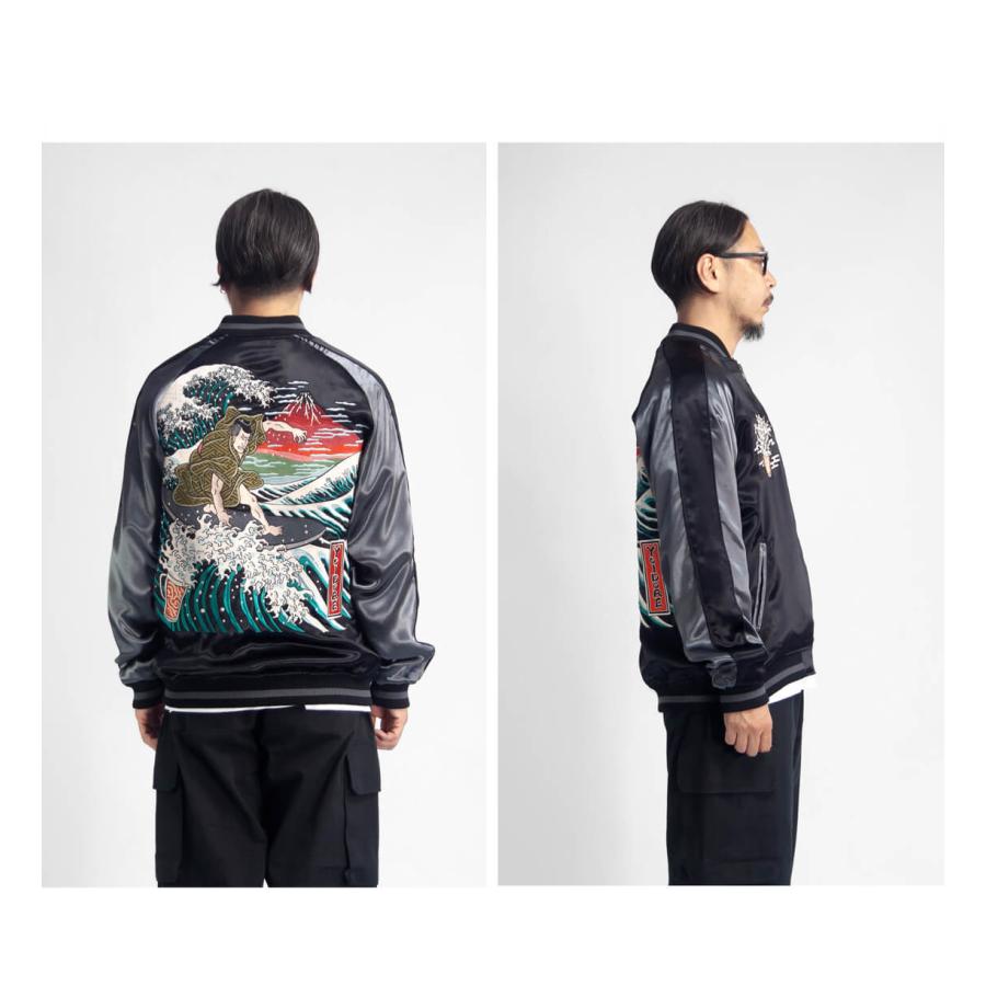 〈新品〉YOIDORE ヨイドレ 浮世絵 刺繍【L】リバーシブル スカジャン YOIDORE よいどれ 浮世絵 舞妓と犬 刺繍 リバーシブルスカジャン