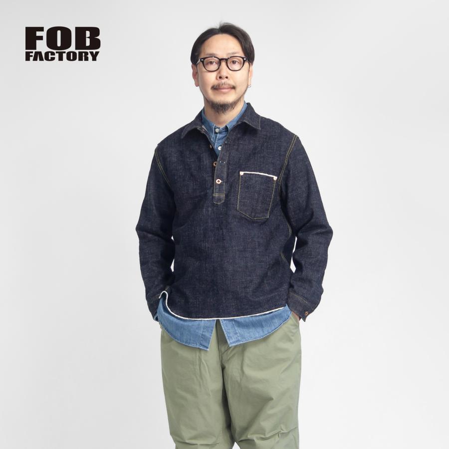 FOBファクトリー FOB FACTORY プルオーバーデニムジャケット セルビッチデニム 日本製 メンズ :se-f2384:MARC