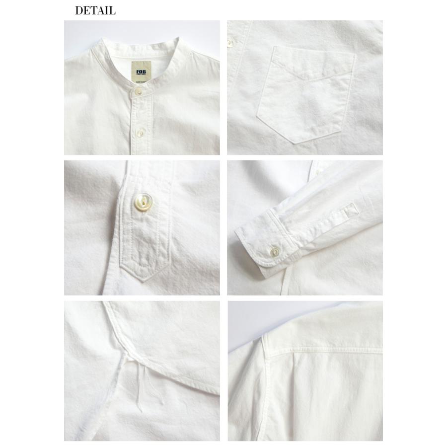 【極美品 】 fobファクトリー バンドカラー シャツ XL メンズ ホワイト FOB FACTORY】オックスフォードバンドカラーシャツ (WHITE)