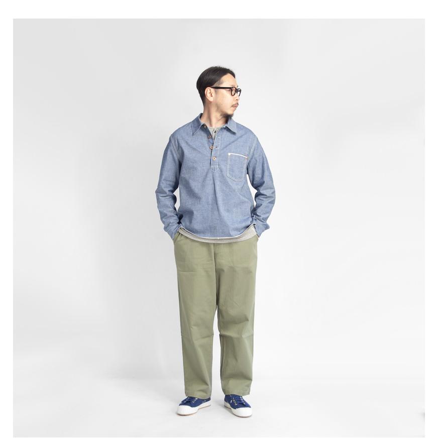 FOB FACTORY FOBファクトリー シャンブレー プルオーバーシャツ FOB FACTORY FOBファクトリー シャンブレー プルオーバーシャツ