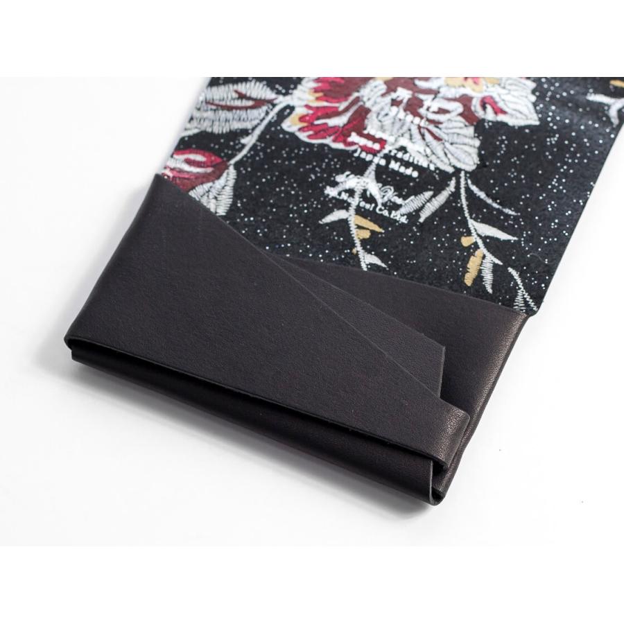 所作（shosa） カードケース 名刺入れ 刺繍模様 本革 花柄 レザー 日本