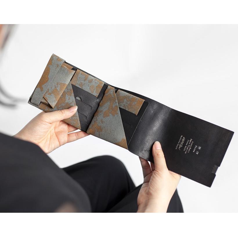 所作 三つ折り財布 2.0 満月 月面 本革 レザー 日本製 メンズ