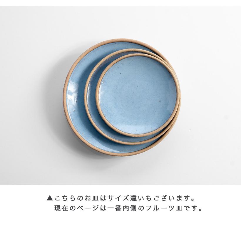 波佐見焼 利左エ門窯 テラコッタ ブルー フルーツ皿 陶器 中皿 小皿 丸