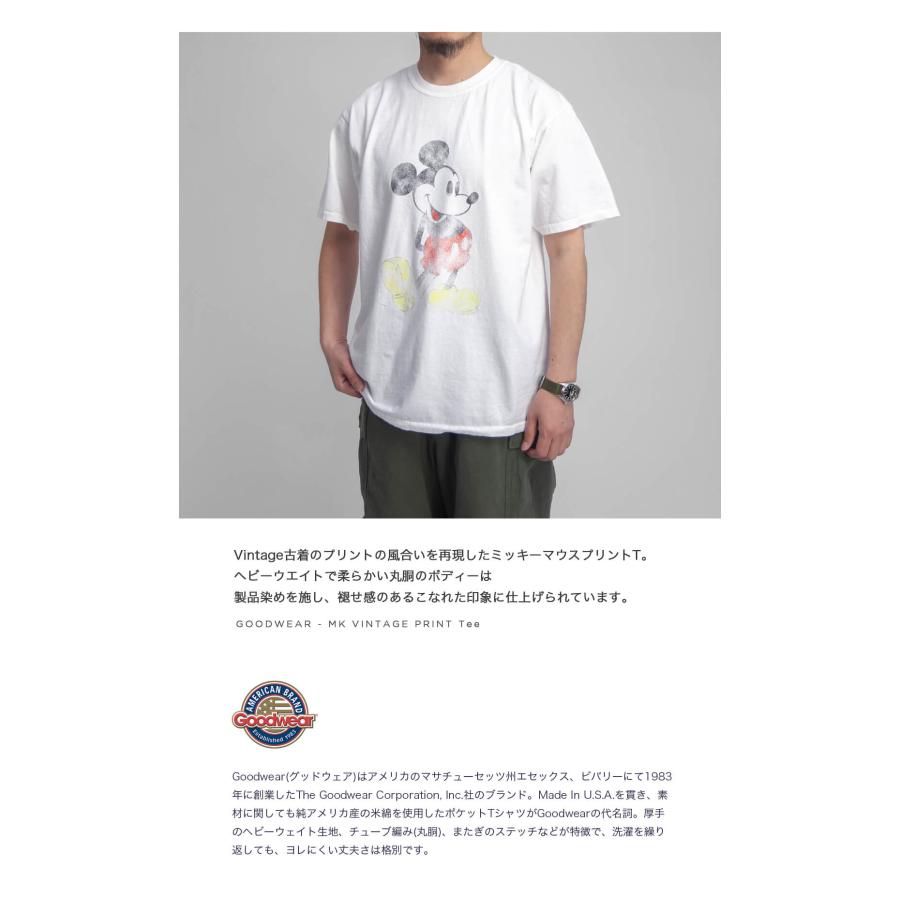 グッドウェア Goodwear Micky Vintage Print tee ミッキーマウスプリントTシャツ Disney ディズニー｜marcarrows｜02