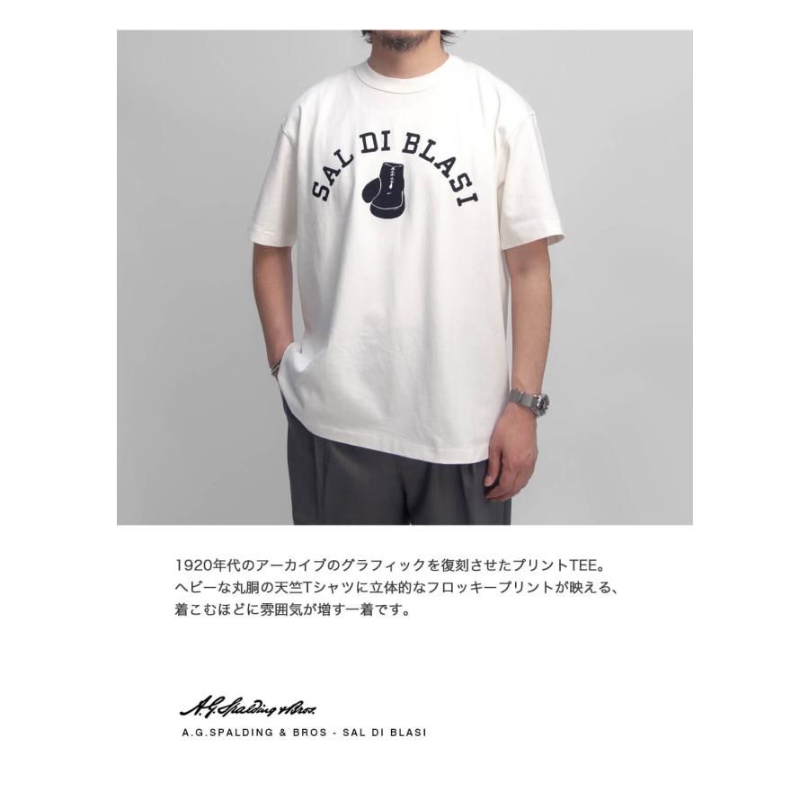 A.G.スポルディング＆ブロス A.G.SPALDING＆BROS アーカイブ フロッキープリントTシャツ 日本製 SAL DI BLASIの画像