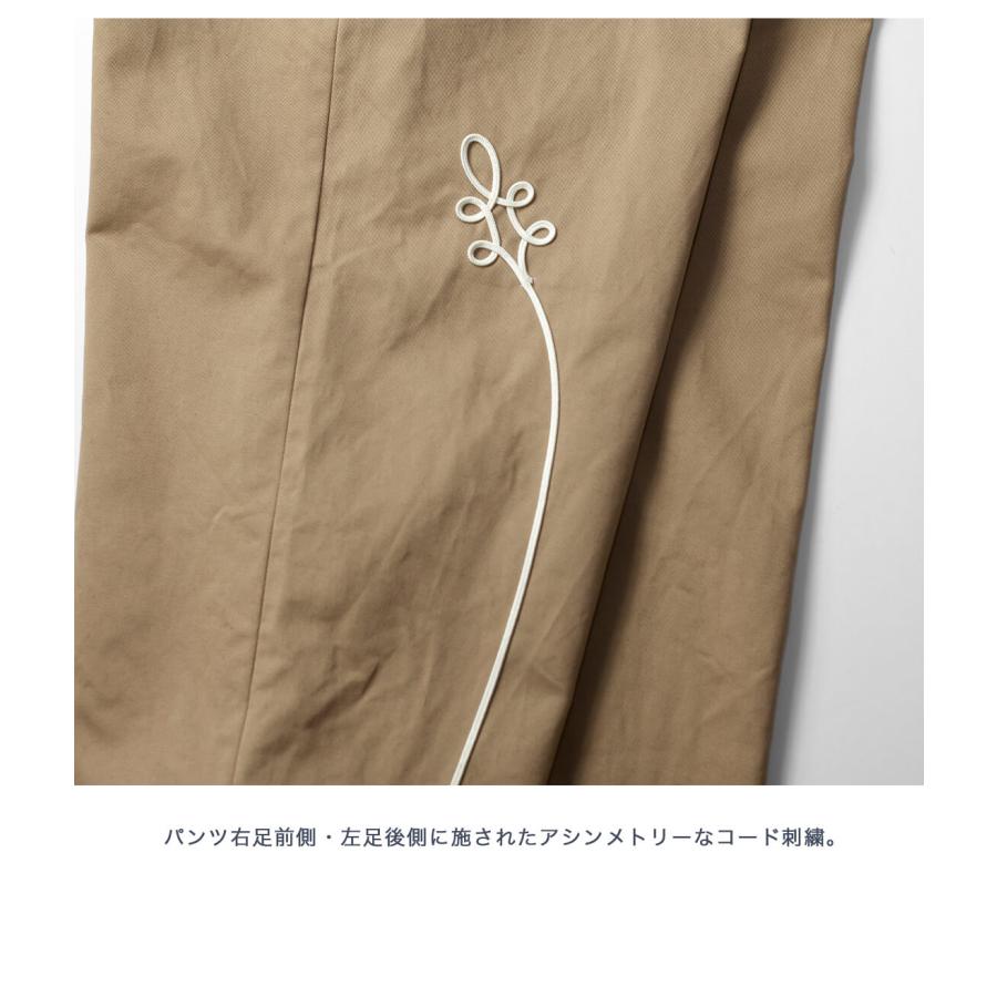マルボンゴルフwind and sea ベージュ刺繍入りワイドチノパンツ ワークオブアートケンダイ WORK OF ART KENDAI プリント＆コード