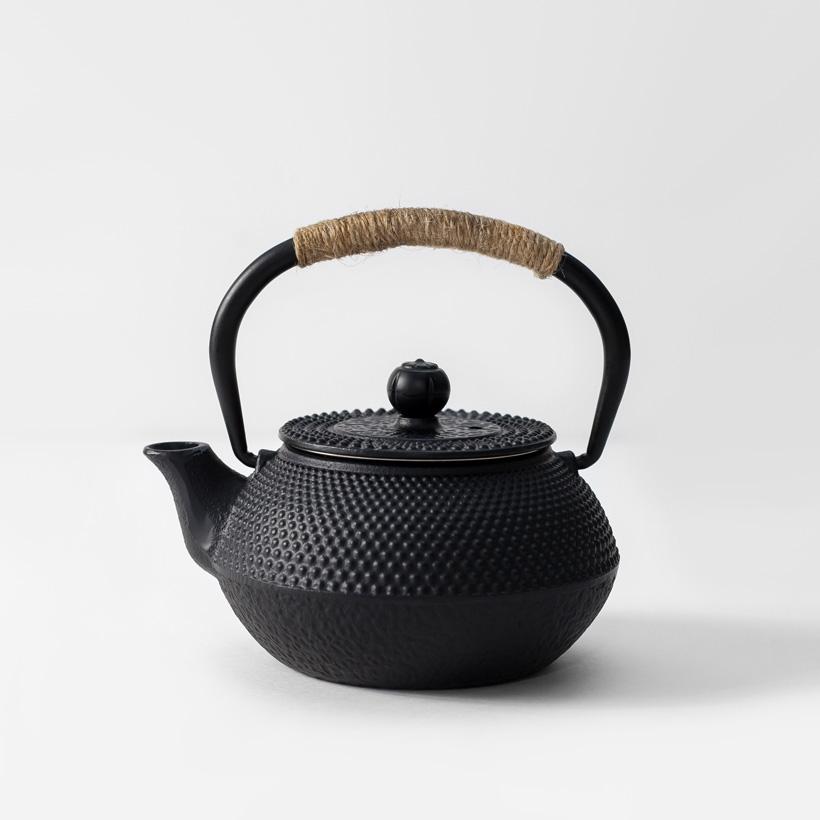 急須 鉄瓶 鉄器 あられ文様 黒 台湾 300ml かわいい おしゃれ : MARC