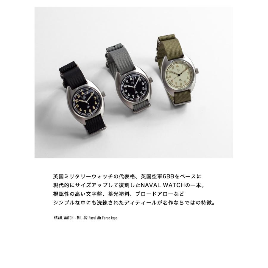 NAVAL WATCH ナバルウォッチ Mil.-02 ロイヤルエアフォースタイプ 腕時計 クォーツ ミリタリー ウォッチ メンズ レディース｜marcarrows｜02