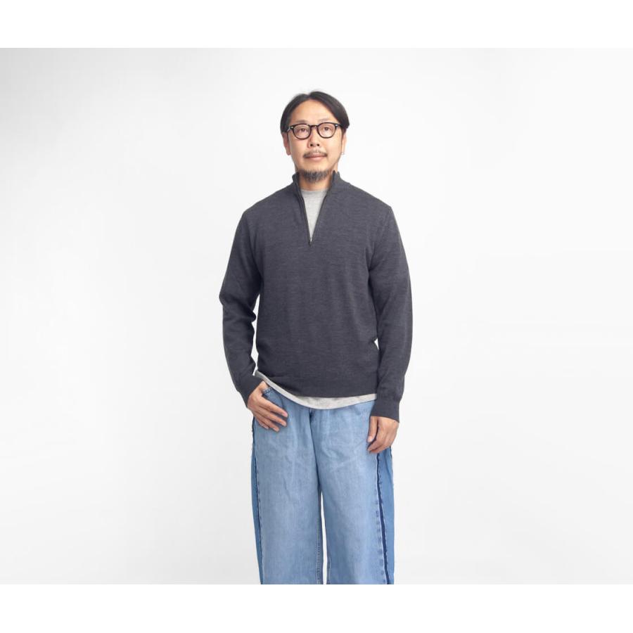 MARK & LONA ハーフジップセーター 50 MOONCASTLE（ムーンキャッスル） MOONCASTLE WO5 エクストラファイン