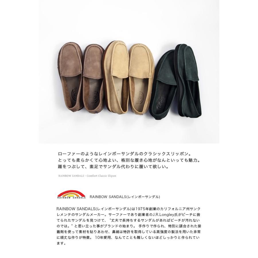 RAINBOW SANDALS（レインボーサンダル） スリッポン ヌバックレザー 