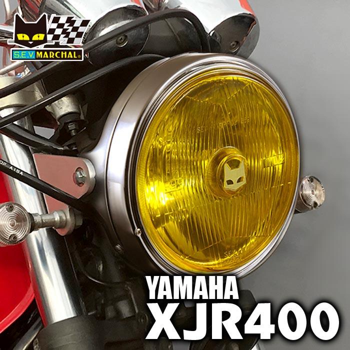 □マーシャルヘッドライト889 黄レンズ メッキケース 汎用 XJR400に 