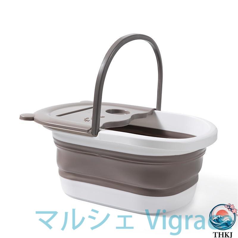 折りたたみ フットバス 足湯桶 SPA 足湯 バケツ 足浴 足湯器 桶 自宅 足 マッサージ リラックス 疲労軽減 保温 コンパクト 収納 省スペース 折り畳み 足湯用バケ（Yahoo!・マルシェVigrace）