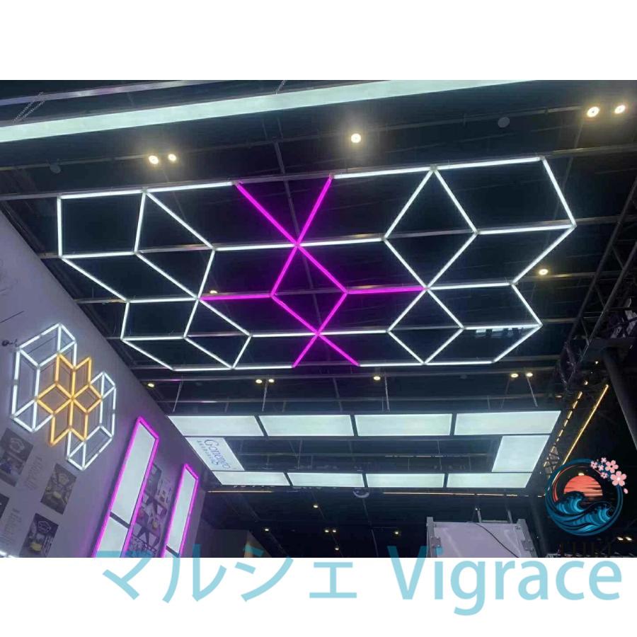 ハニカムライト ヘキサゴンライト LED 高輝度 ガレージ用六角形LEDライト 6500K 純白色光_17