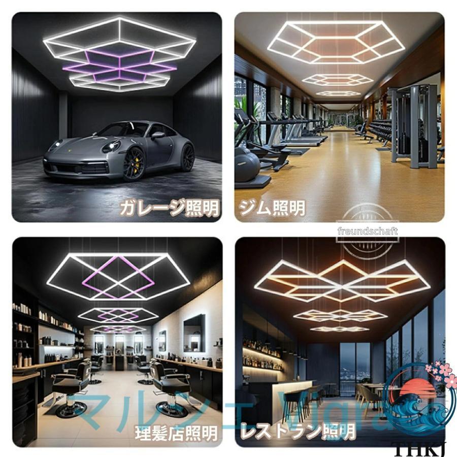 ハニカムライト ヘキサゴンライト LED 高輝度 ガレージ用六角形LEDライト 6500K 純白色光_4