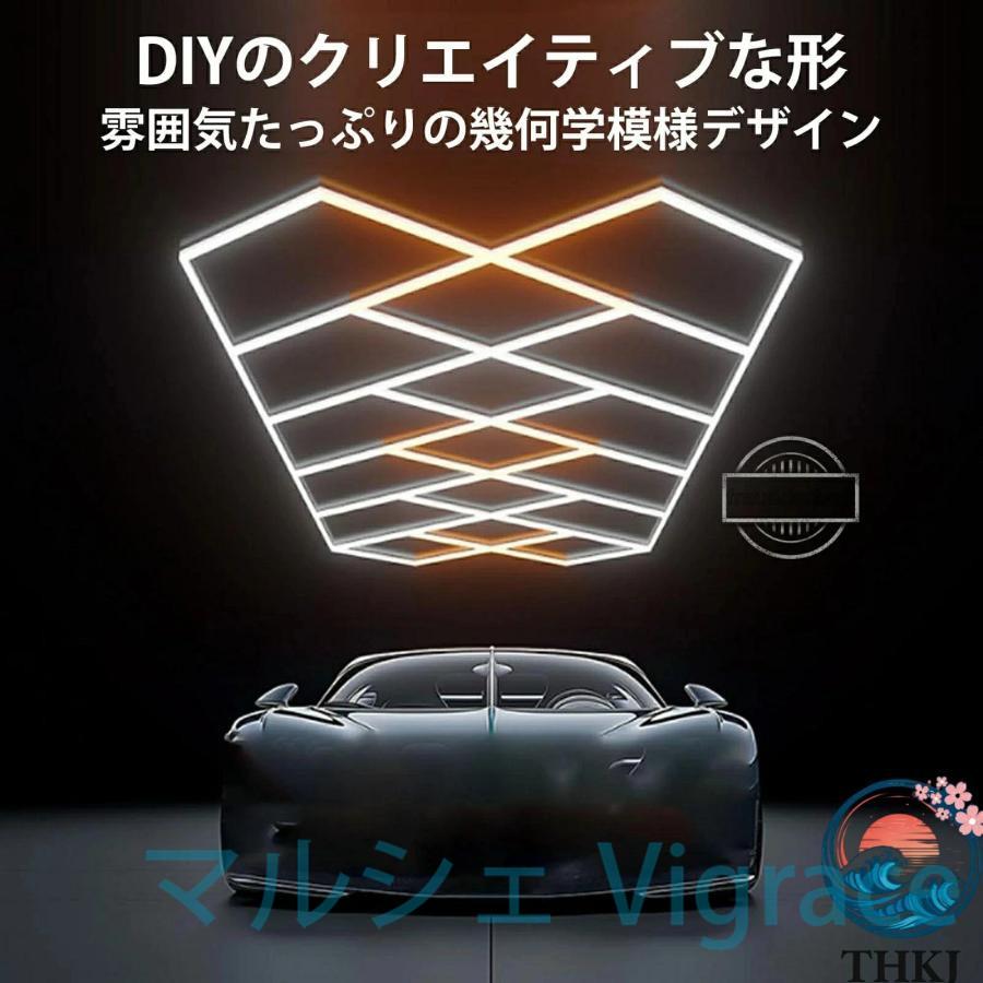 ハニカムライト ヘキサゴンライト LED 高輝度 ガレージ用六角形LEDライト 6500K 純白色光_5