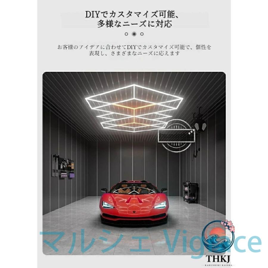 ハニカムライト ヘキサゴンライト LED 高輝度 ガレージ用六角形LEDライト 6500K 純白色光_9