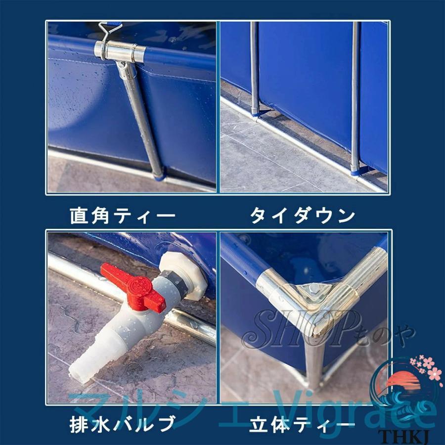 プール 大きい 大型水槽 フレームプール イージーセットプール 錦鯉 プール 簡易水槽 空気入れ不要 長方形プール 防水シート 大型プ_6