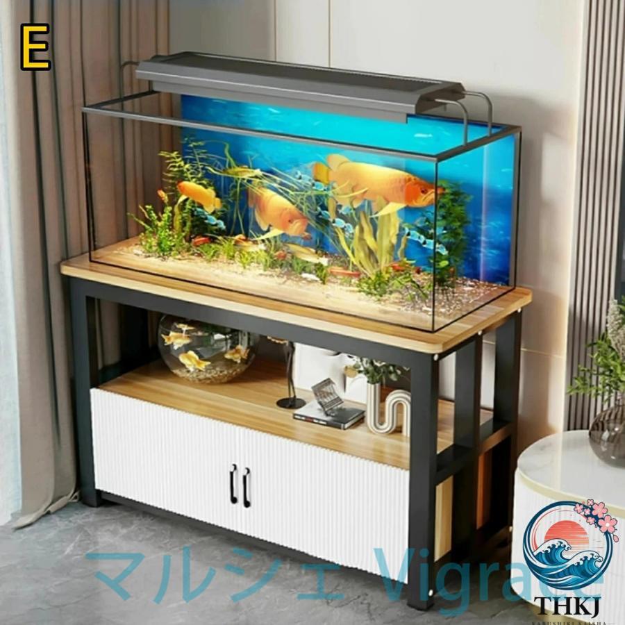 水槽スタンド 水槽棚 二段 扉付き キャビネット付き 大容量ストレージ 水槽設置台 木製ボード 金属フレーム_10