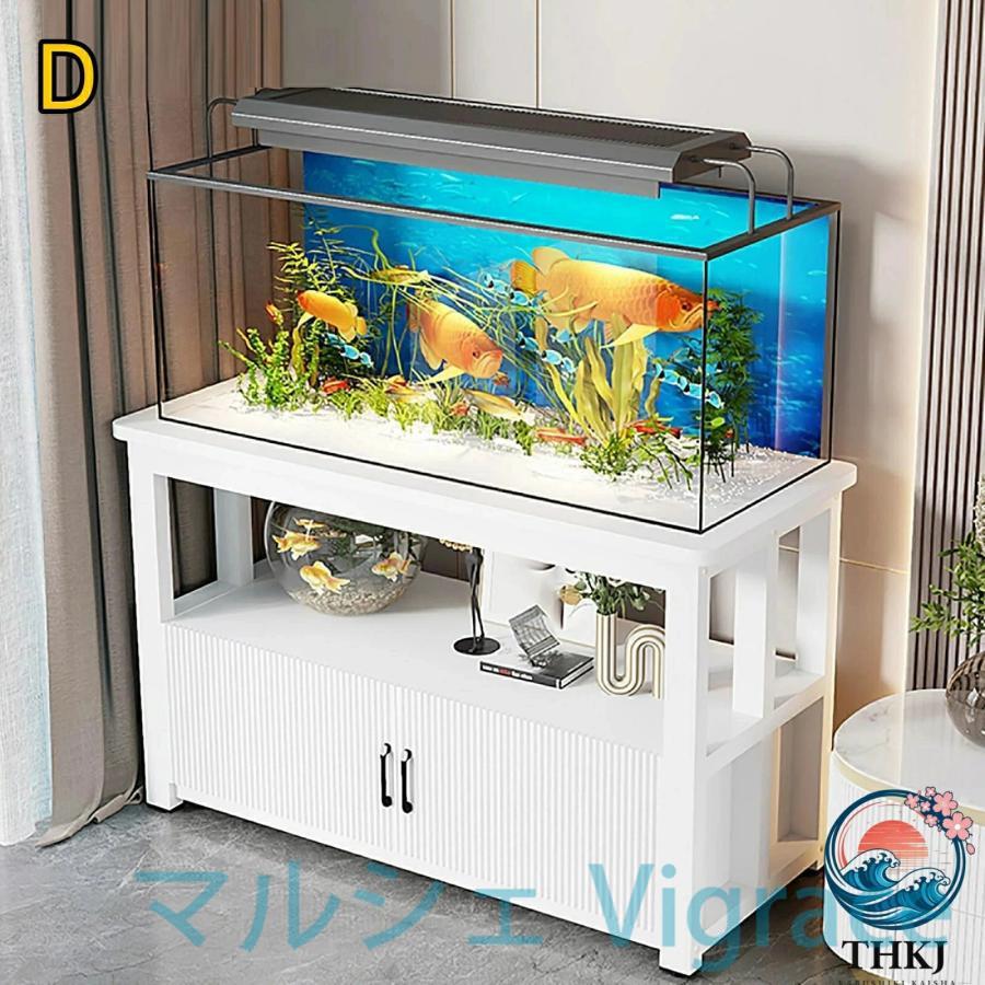 水槽スタンド 水槽棚 二段 扉付き キャビネット付き 大容量ストレージ 水槽設置台 木製ボード 金属フレーム_9