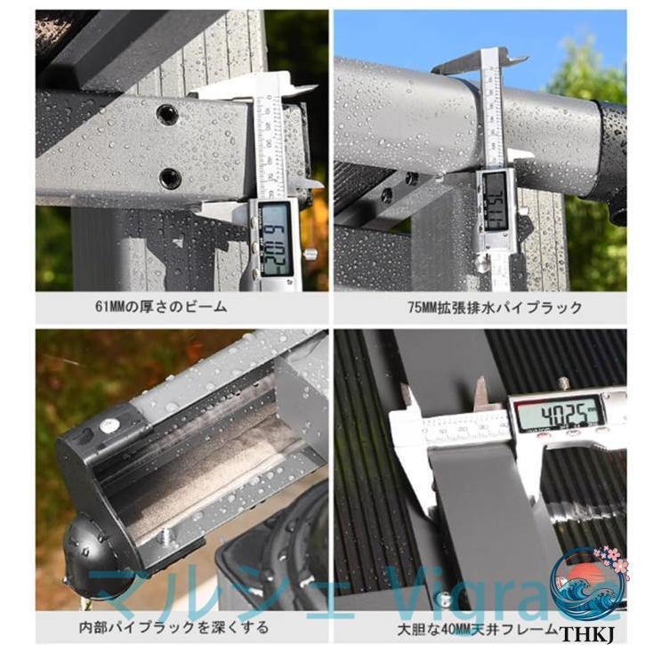 アルミ合金ガゼボ、屋外アルミフレームパーゴラ、亜鉛メッキ鋼アルミフレーム常設パビリオン、パティオGaedenデッキ用ハードトップの画像
