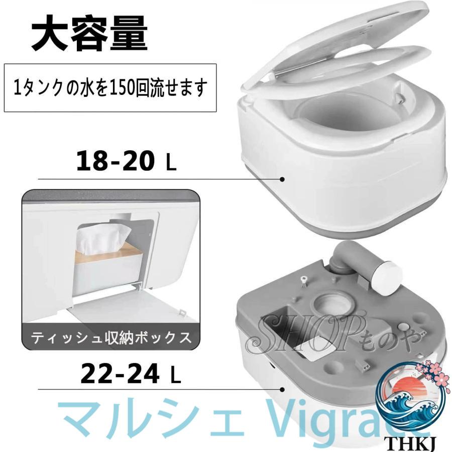 ポータブル水洗トイレ 簡易トイレ 20L 水洗タンク 24L 汚水タンク 介護用 非常用 災害用 防災 携帯トイレ シングル水出口 ベローズポンプ式 持ち運び簡単 使用の画像
