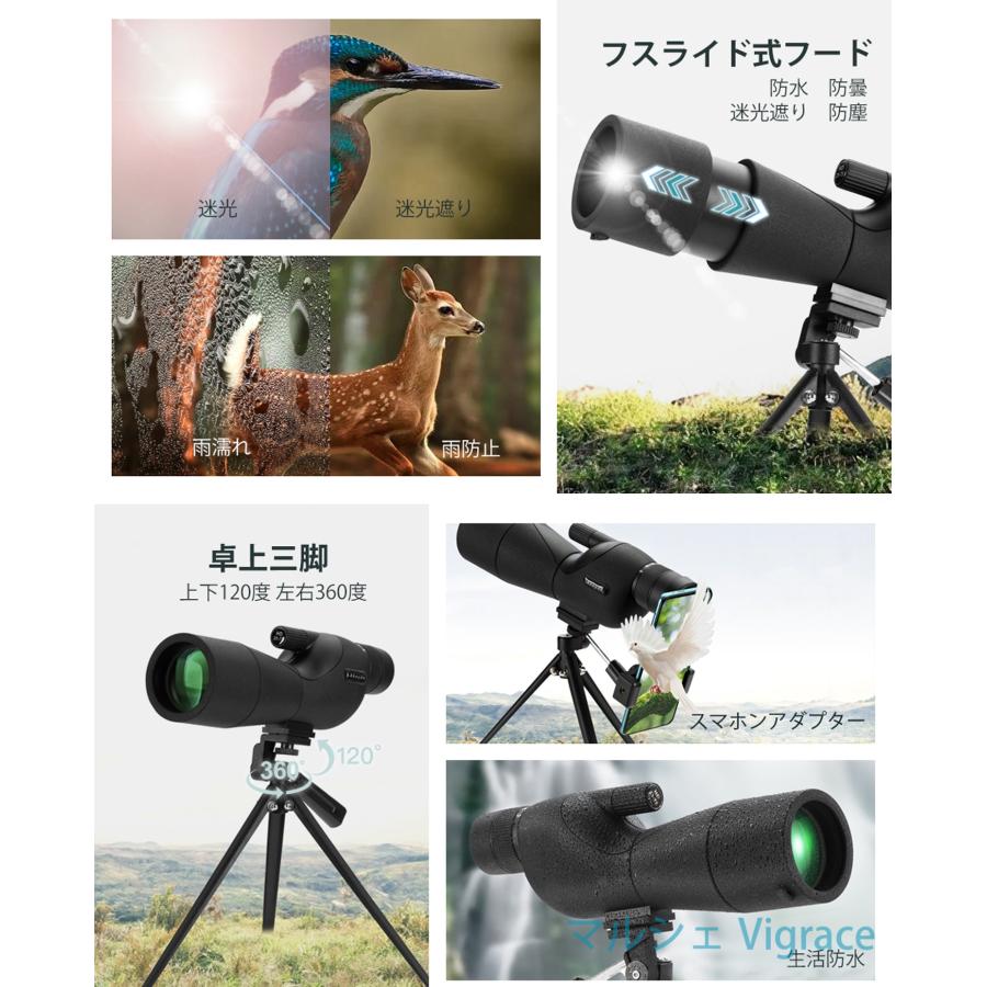 フィールドスコープ 望遠鏡 バードウォッチング 高倍率 単眼きょう 