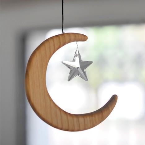 クリスタルモビール 月（星）」インテリア ドイツ 木製 : メルヒェン