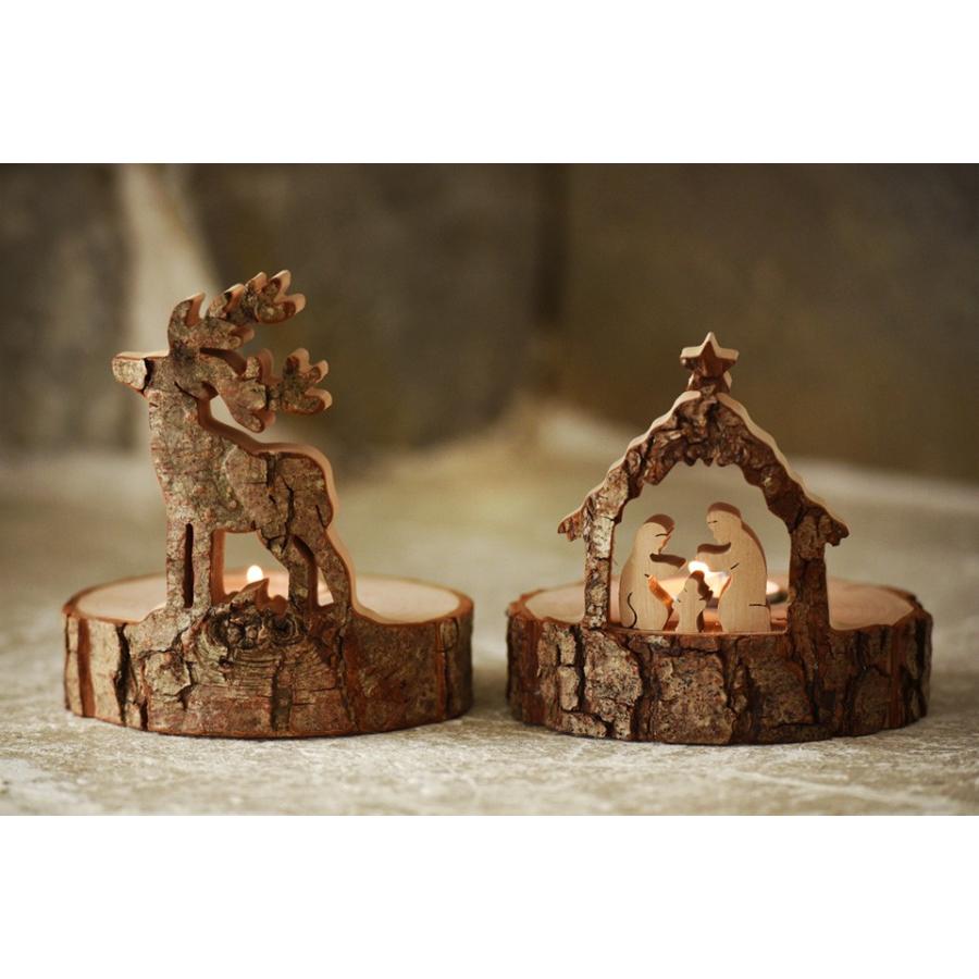 インテリア 切り株キャンドルホルダー トナカイ : メルヒェン Yahoo!店